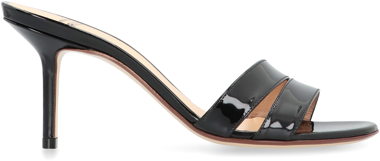 Francesco Russo Patent leather mules Zwart