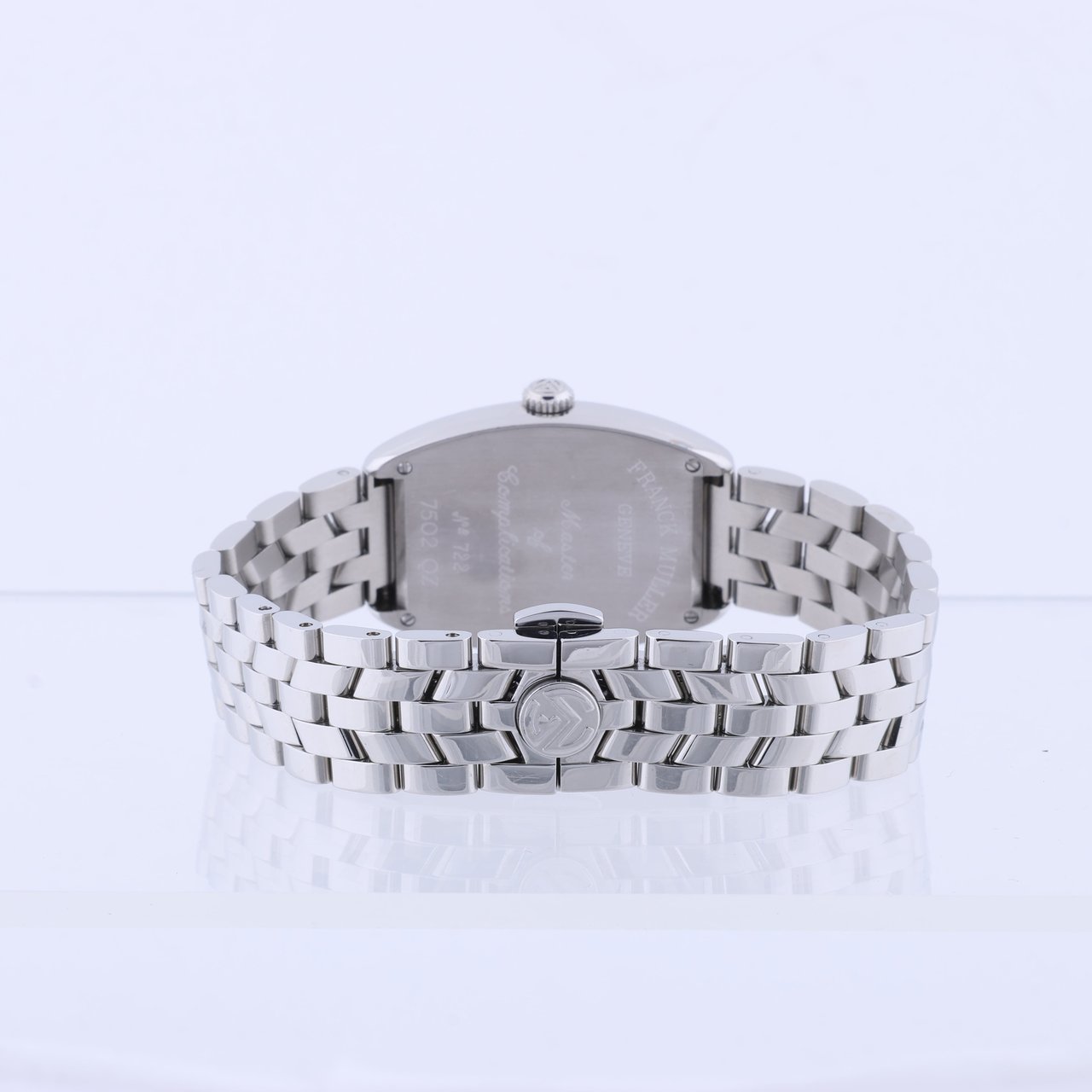 Franck Muller Franck Muller Tonneau Curvex 722 SS QZ Blue-Face Watch Blauw