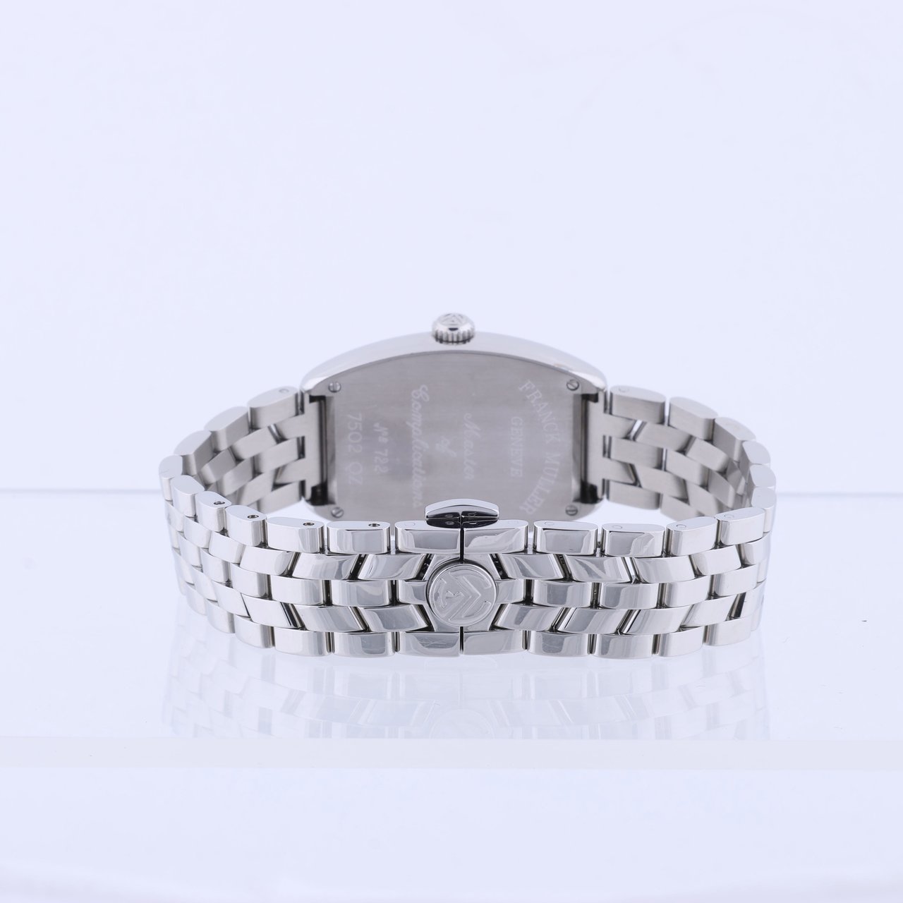 Franck Muller Franck Muller Tonneau Curvex 722 SS QZ Blue-Face Watch Blauw