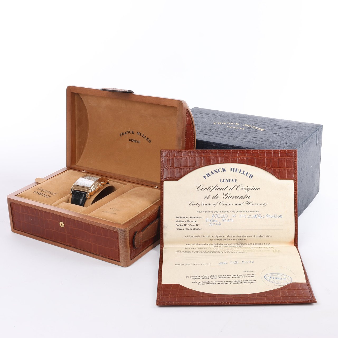 Franck Muller Franck Muller Conquistador Cortez 10000 H CC Leather x RS AT Silver-Face Watch Zilver