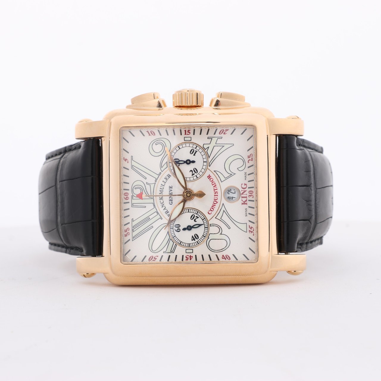 Franck Muller Franck Muller Conquistador Cortez 10000 H CC Leather x RS AT Silver-Face Watch Zilver