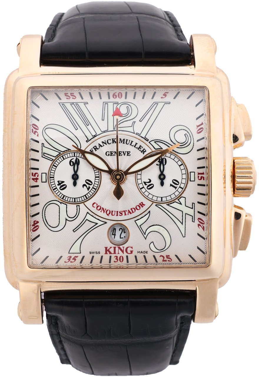 Franck Muller Franck Muller Conquistador Cortez 10000 H CC Leather x RS AT Silver-Face Watch Zilver