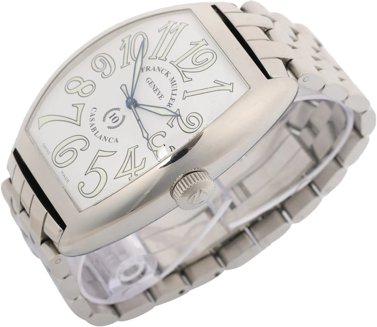 Franck Muller Franck Muller Casablanca 8880C 1212 SS QZ Watch with White Dial Divers