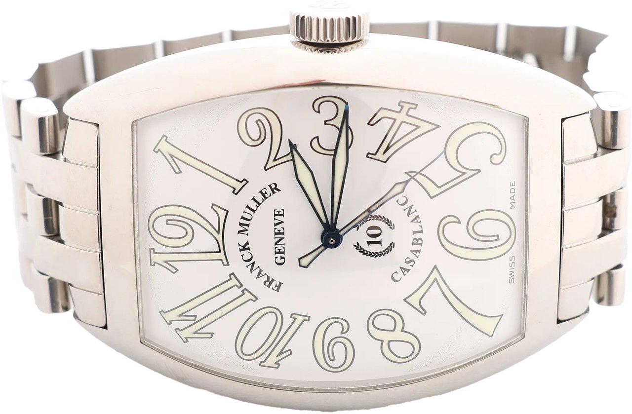 Franck Muller Franck Muller Casablanca 8880C 1212 SS QZ Watch with White Dial Divers