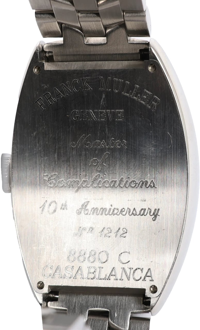 Franck Muller Franck Muller Casablanca 8880C 1212 SS QZ Watch with White Dial Divers