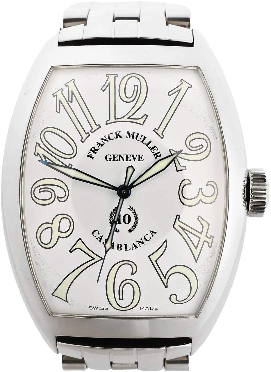 Franck Muller Franck Muller Casablanca 8880C 1212 SS QZ Watch with White Dial Divers