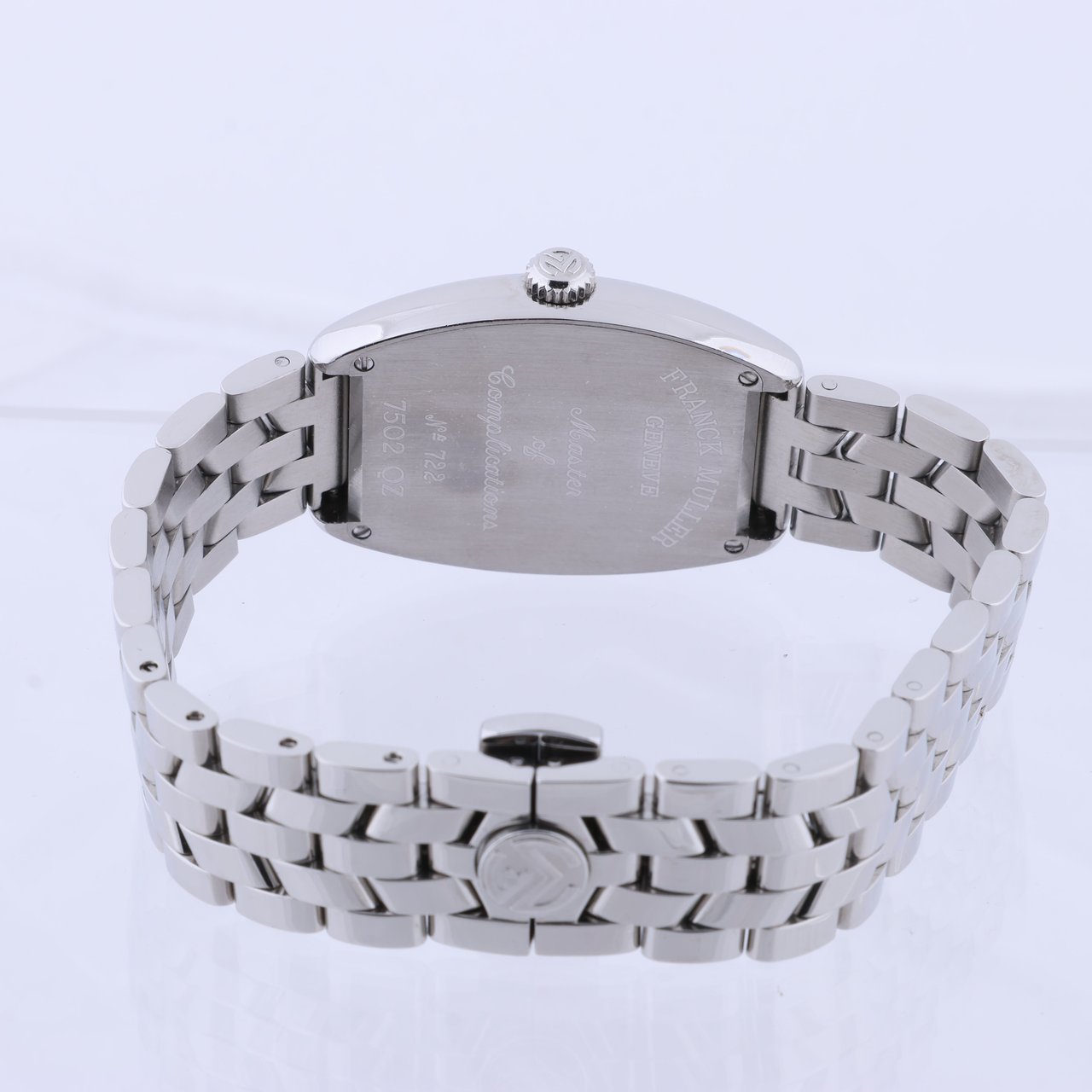 Franck Muller Franck Muller Tonneau Curvex 722 SS QZ Blue-Face Watch Blauw