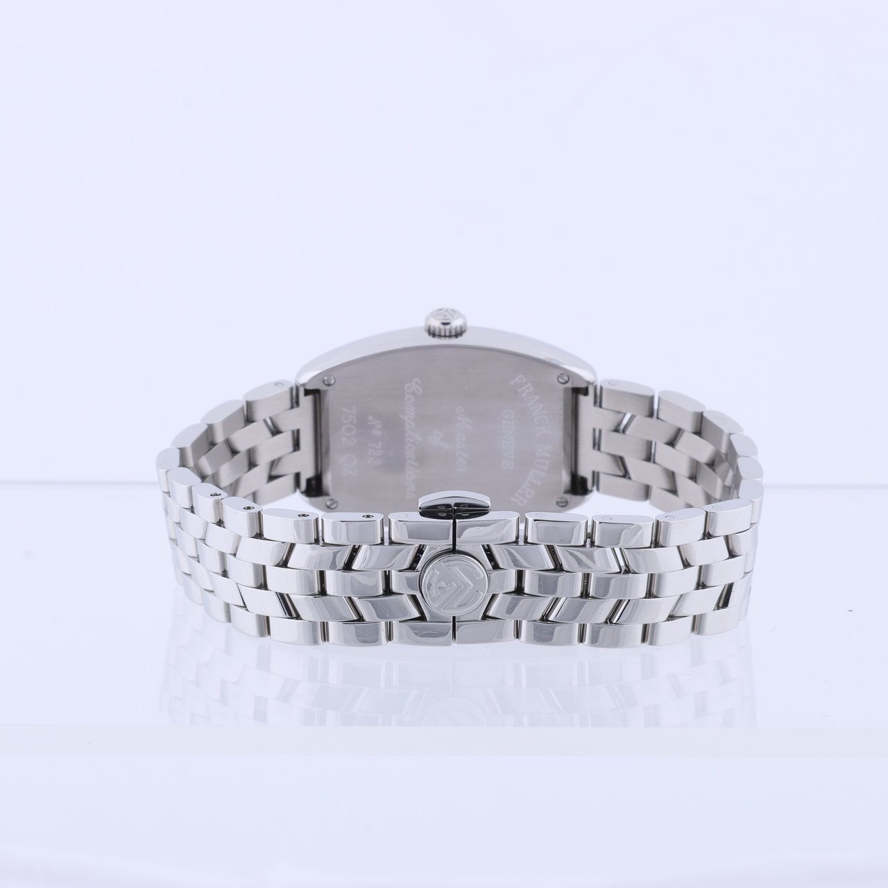 Franck Muller Franck Muller Tonneau Curvex 722 SS QZ Blue-Face Watch Blauw