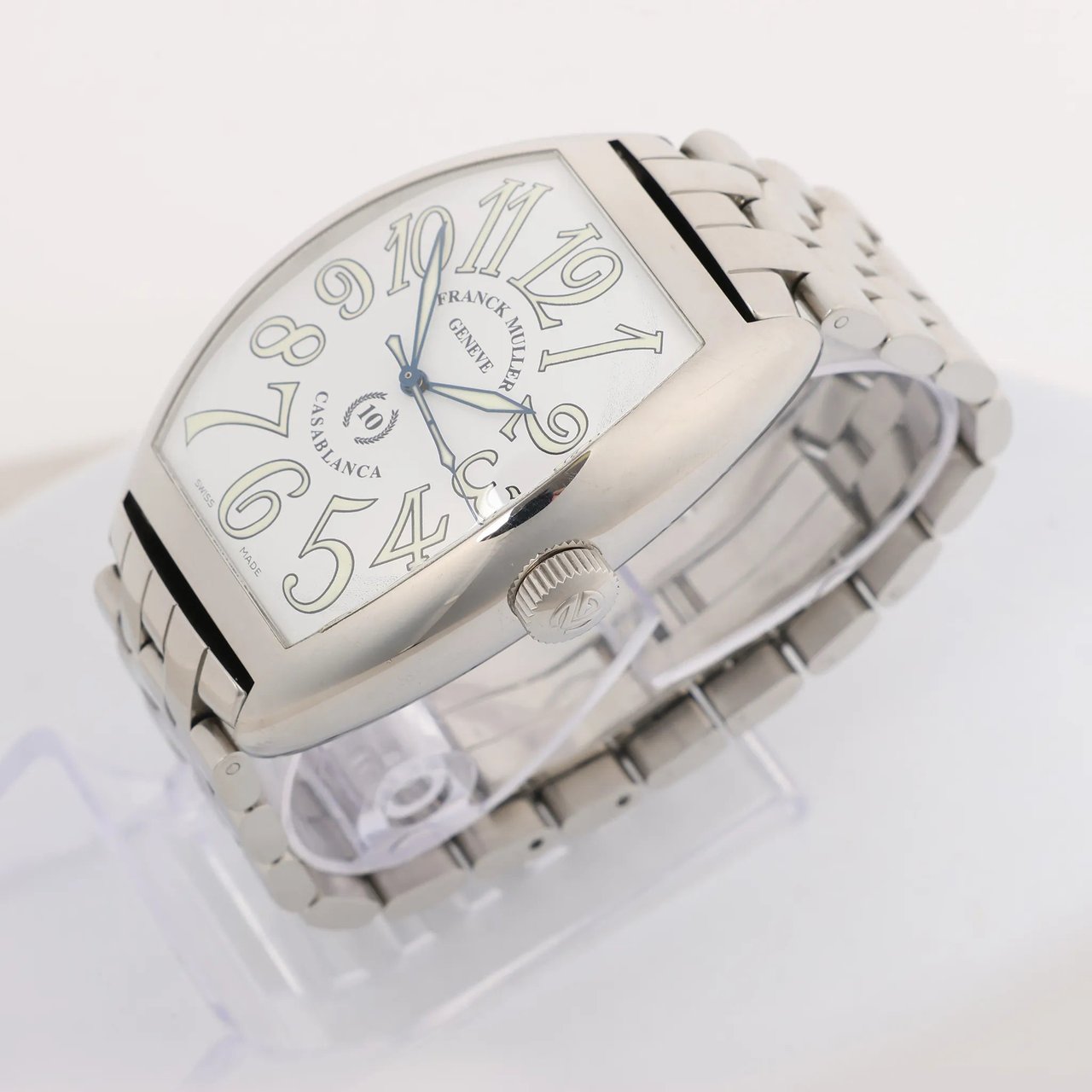 Franck Muller Franck Muller Casablanca 8880C 1212 SS QZ Watch with White Dial Divers