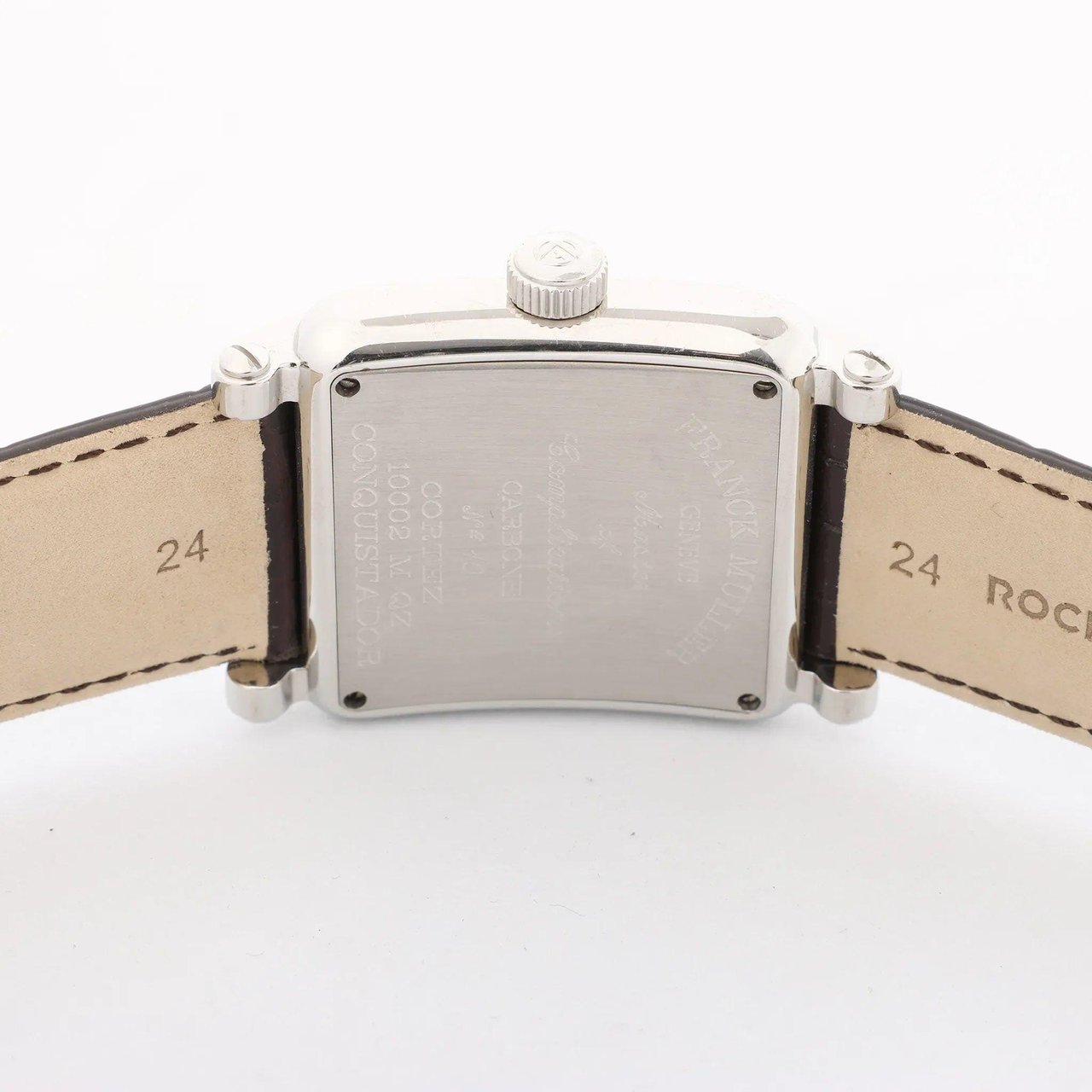 Franck Muller Conquistador 10002MQZ #10 Leather x SS QZ Watch with Brown Dial Bruin