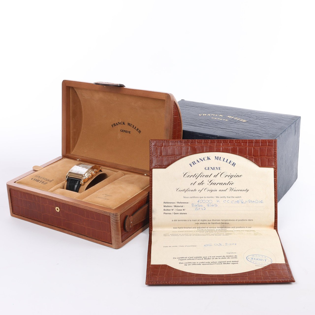 Franck Muller Franck Muller Conquistador Cortez 10000 H CC Leather x RS AT Silver-Face Watch Zilver