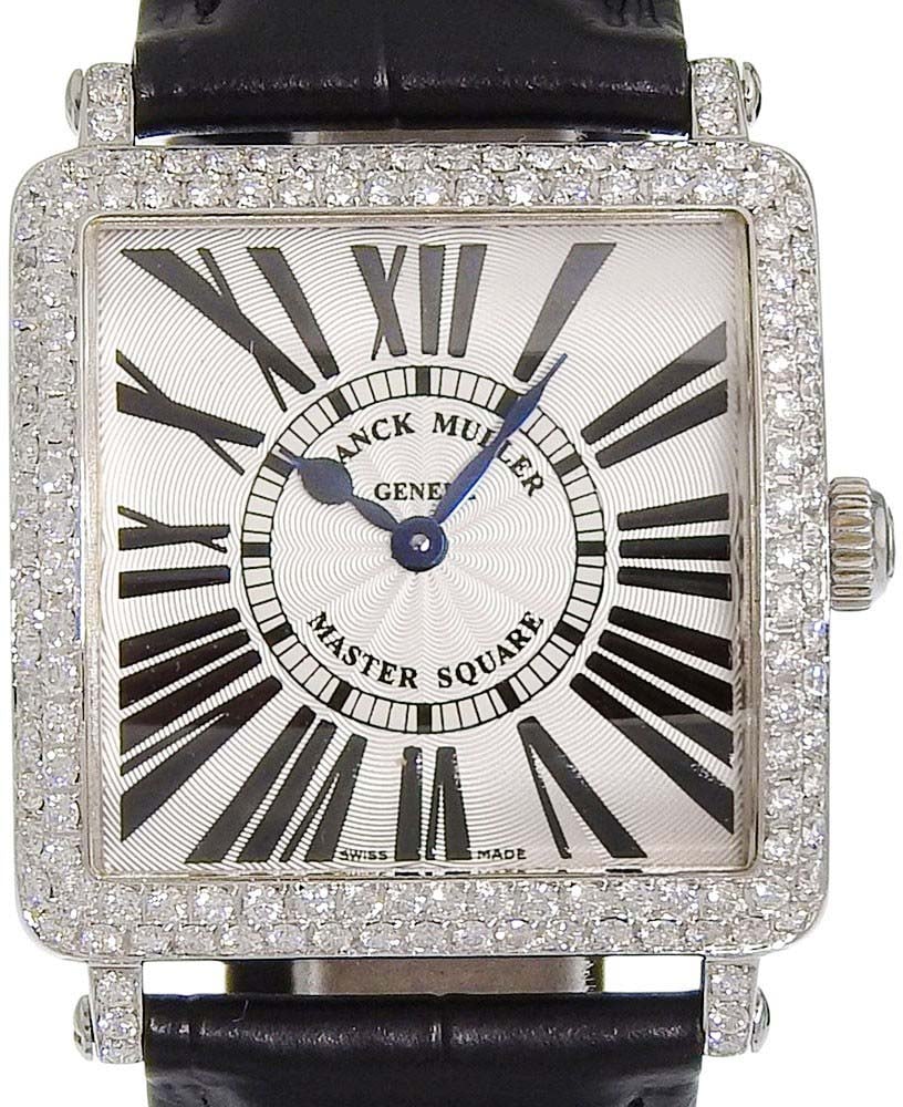 Franck Muller Master Square Quartz Stainless Steel and Alligator with Diamond Bezel and Lugs 29 Divers
