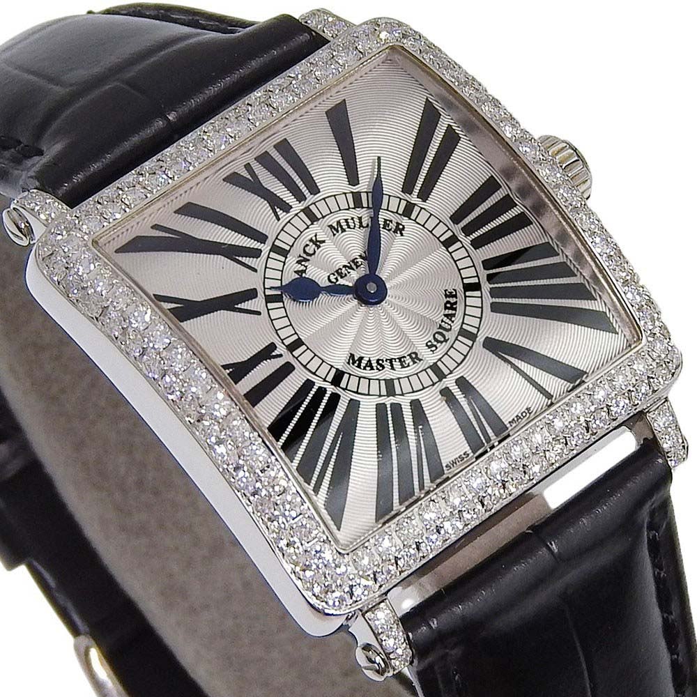 Franck Muller Master Square Quartz Stainless Steel and Alligator with Diamond Bezel and Lugs 29 Divers