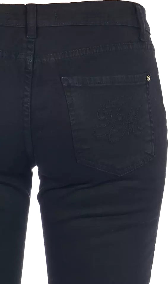Frankie Morello Black Cotton Women Jeans Zwart
