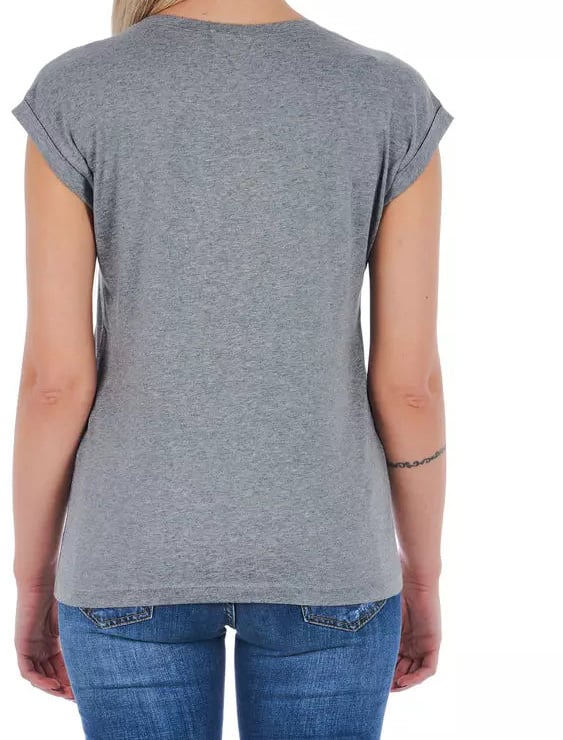 Frankie Morello Frankie Morello Gray Cotton Women T-Shirt Grijs