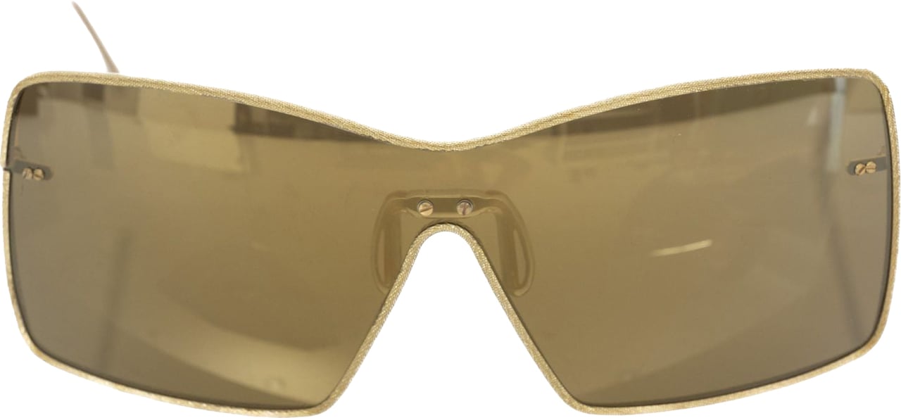 Frankie Morello Frankie Morello Gold Metallic Fiber Women Sunglasses Goud