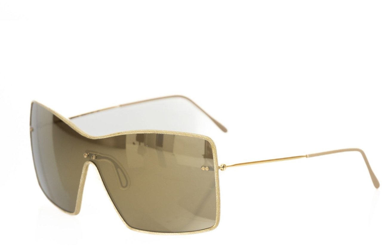 Frankie Morello Frankie Morello Gold Metallic Fiber Women Sunglasses Goud