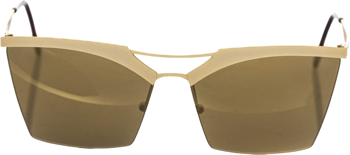Frankie Morello Frankie Morello Gold Metallic Fibre Women Sunglass Goud