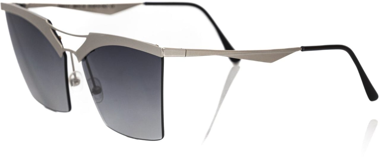 Frankie Morello Frankie Morello Silver Metallic Women's Sunglass Zilver