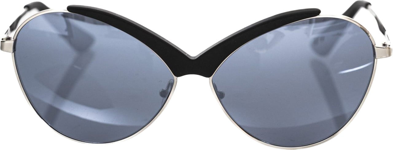 Frankie Morello Black Metallic Women Sunglasses Zwart