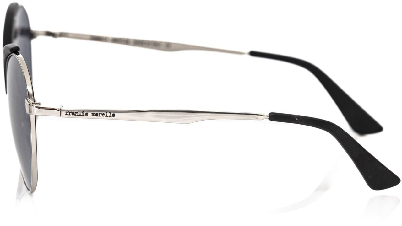 Frankie Morello Black Metallic Women Sunglasses Zwart