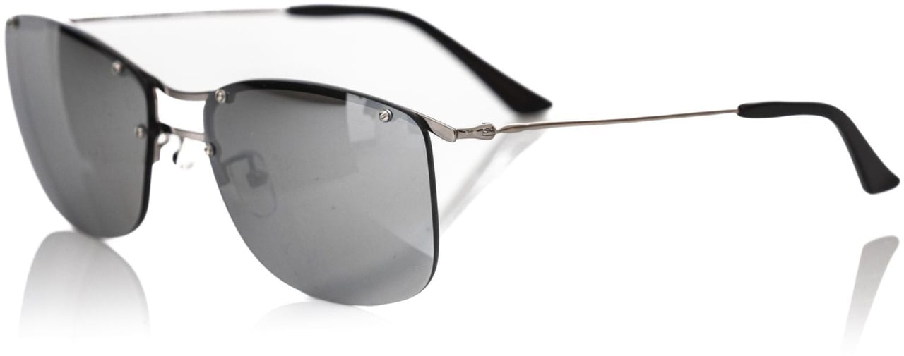 Frankie Morello Frankie Morello Silver Metallic Fibre Men Sunglass Zilver