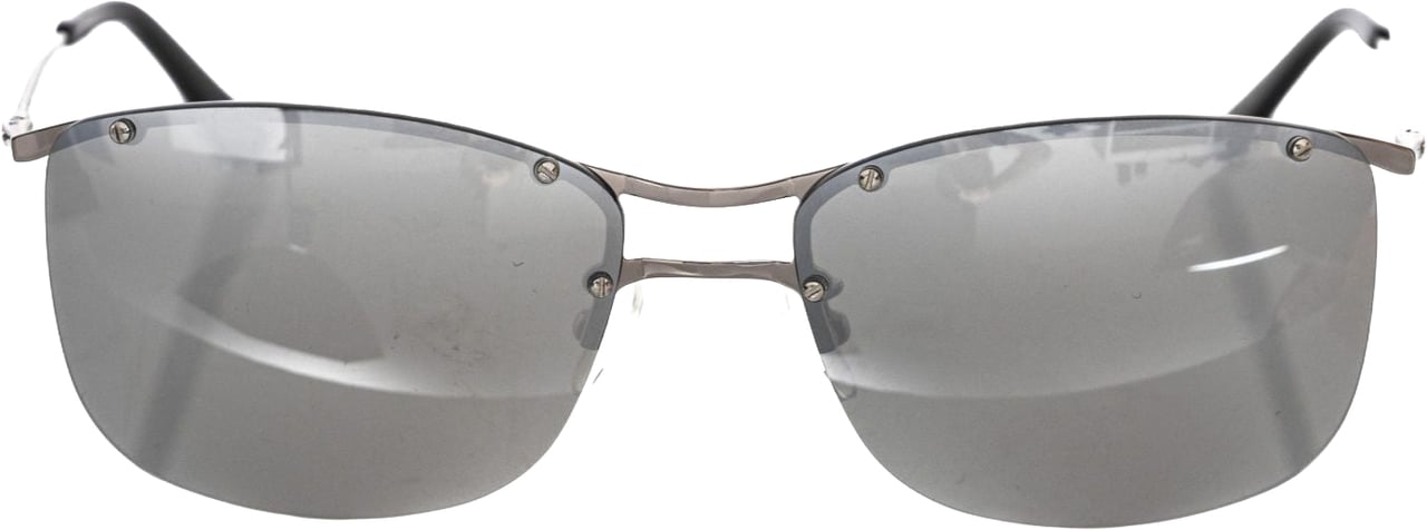 Frankie Morello Frankie Morello Silver Metallic Fibre Men Sunglass Zilver
