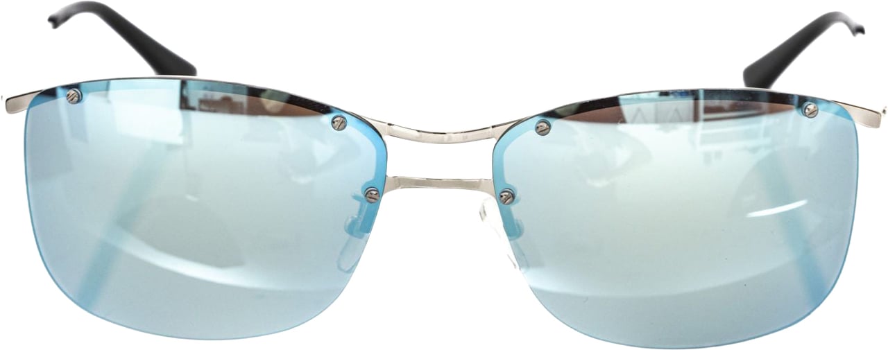 Frankie Morello Frankie Morello Silver Metallic Men Sunglasses Zilver
