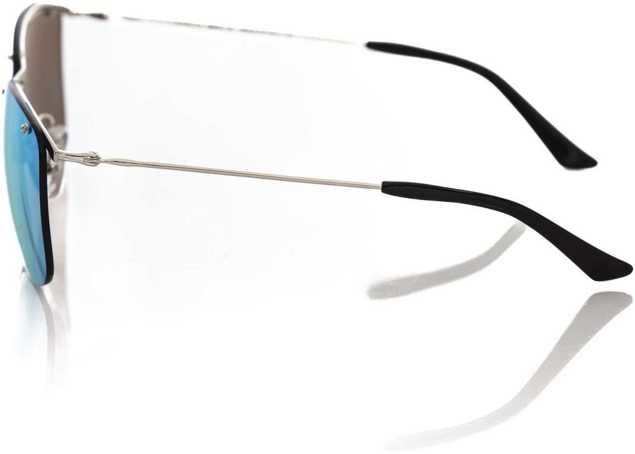 Frankie Morello Frankie Morello Silver Metallic Men Sunglasses Zilver