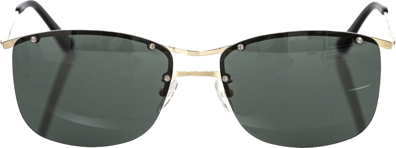 Frankie Morello Black Metallic Fibre Men Sunglasses Zwart