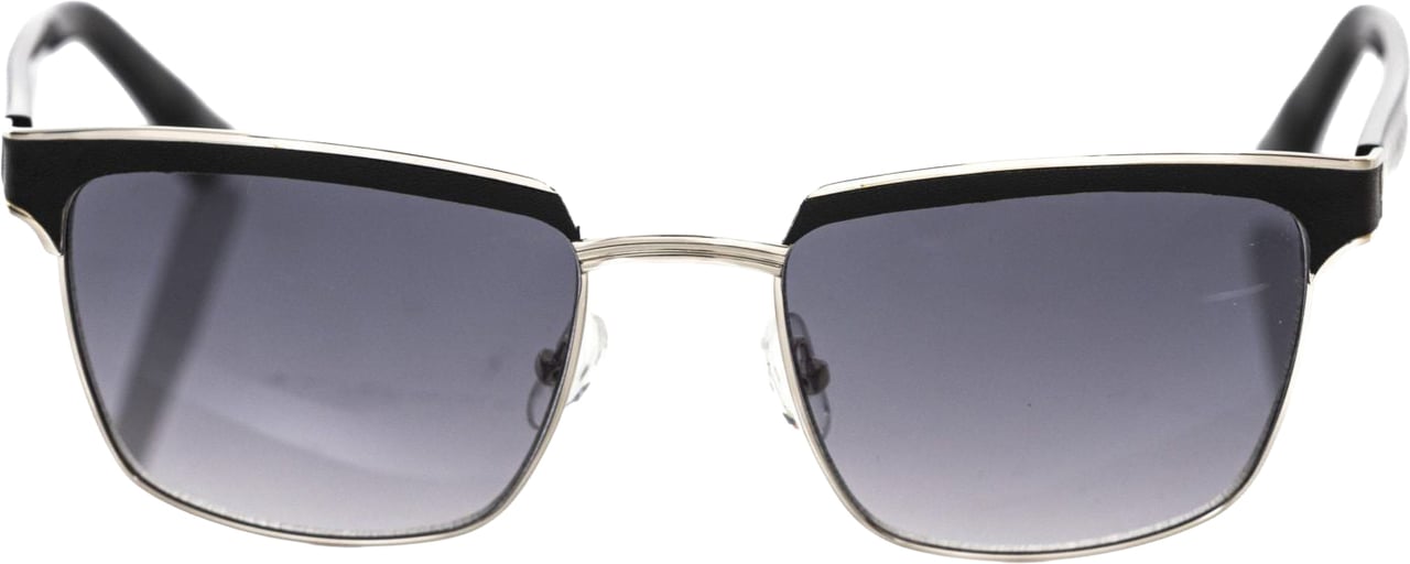 Frankie Morello Black Metallic Fibre Men Sunglasses Zwart