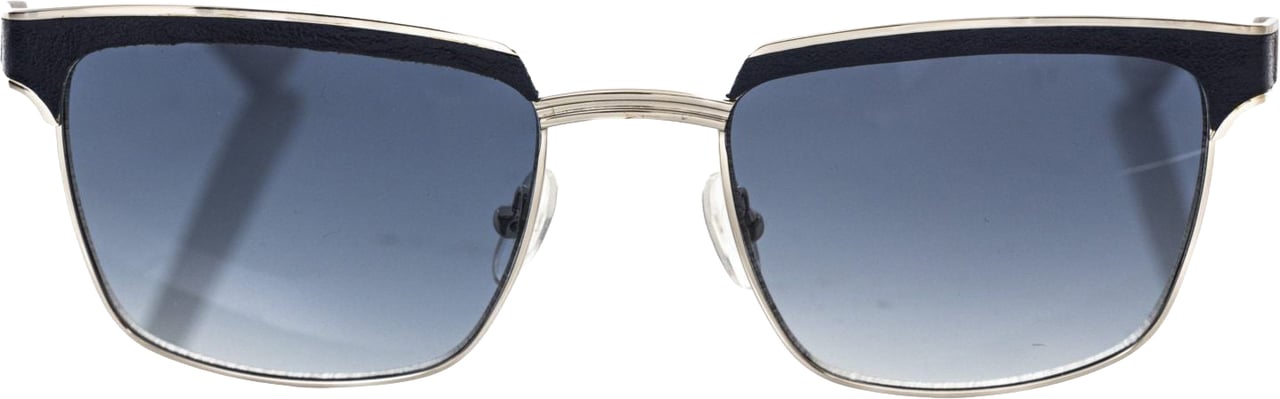 Frankie Morello Black Metallic Fiber Men Sunglass Zwart