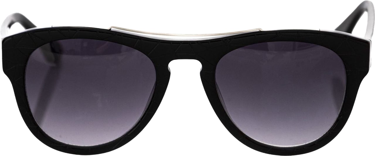 Frankie Morello Black Acetate Men Sunglasses Zwart