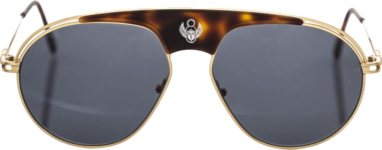 Frankie Morello Frankie Morello Brown Metallic Fibre Men Sunglass Bruin