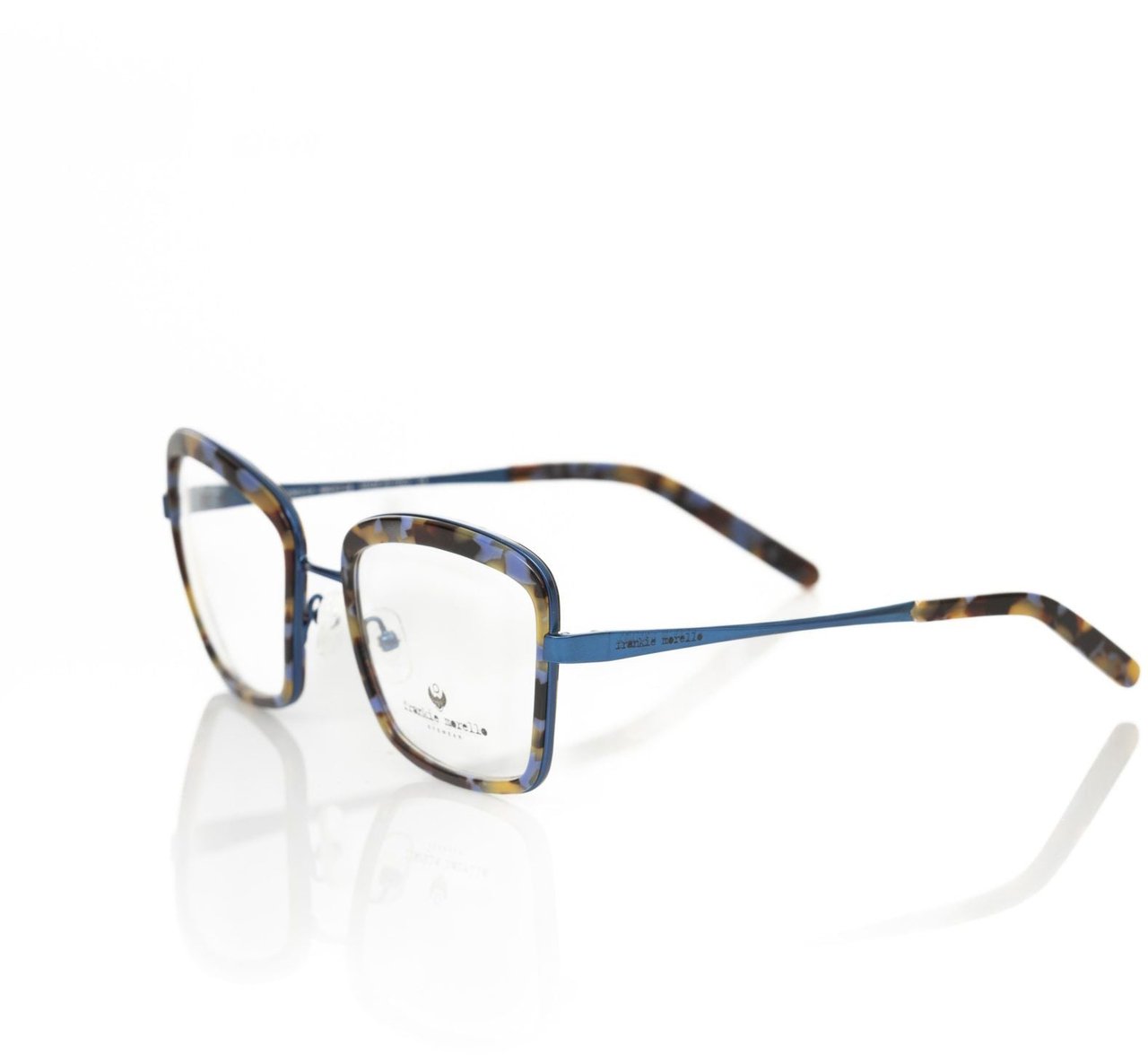Frankie Morello Frankie Morello Blue Metallic Women's Eyeglass Frame Blauw