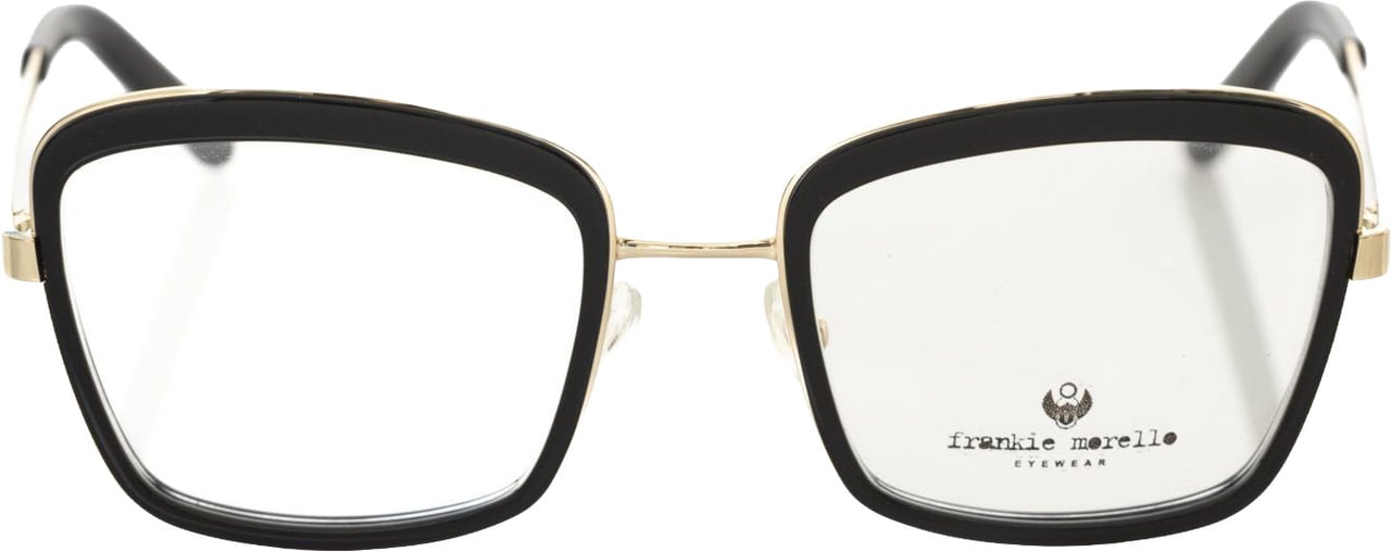 Frankie Morello Black Metallic Women's Eyeglass Frame Zwart