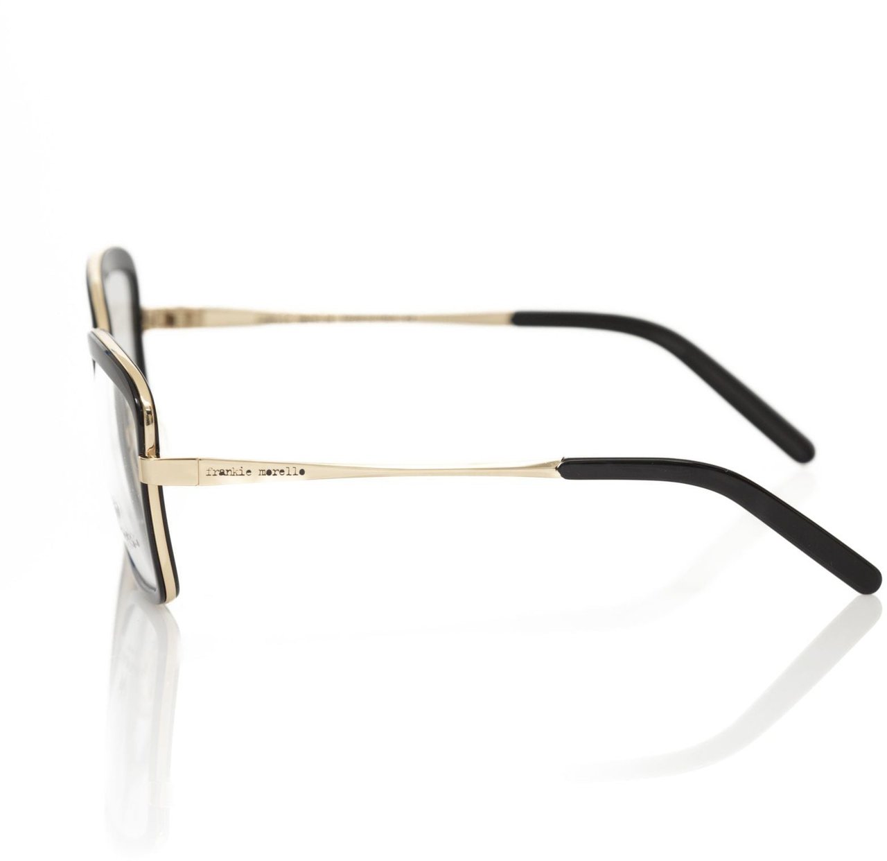 Frankie Morello Black Metallic Women's Eyeglass Frame Zwart