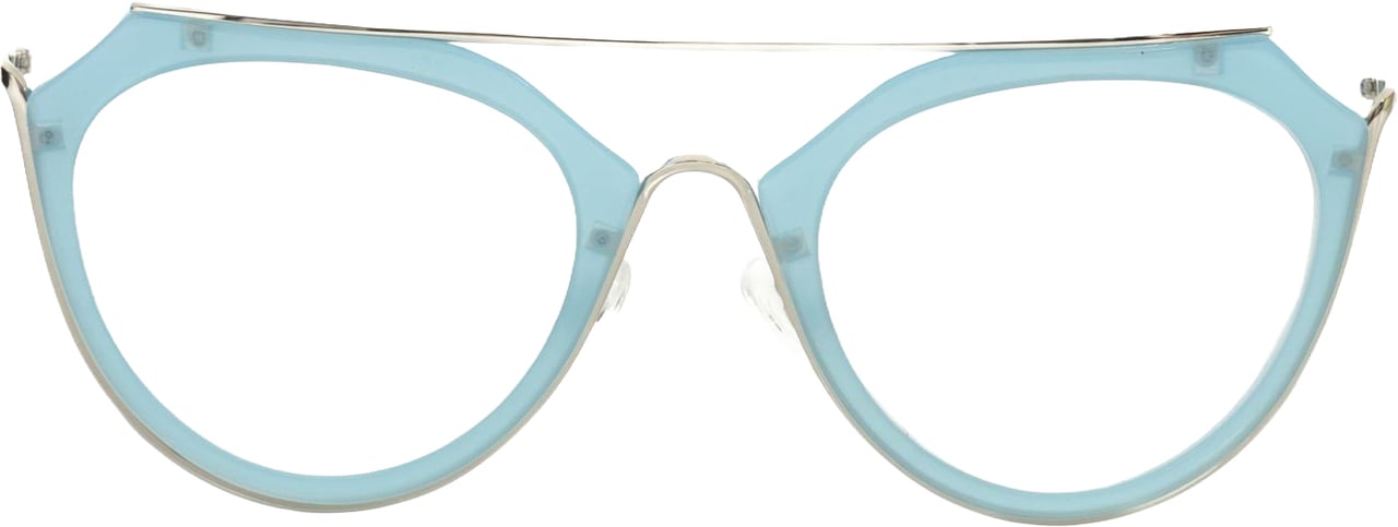 Frankie Morello Frankie Morello Light Blue Acetate Women Frame Blauw