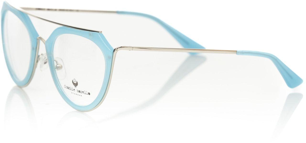Frankie Morello Frankie Morello Light Blue Acetate Women Frame Blauw