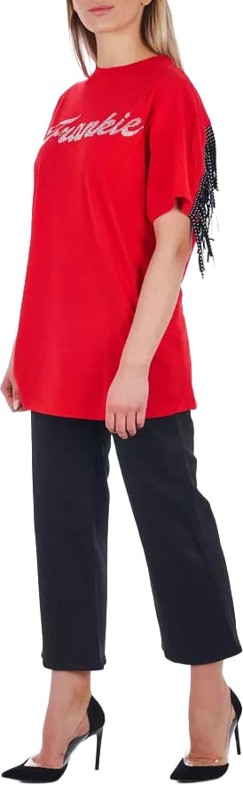 Frankie Morello Black Cotton Women Cropped Trouser Zwart