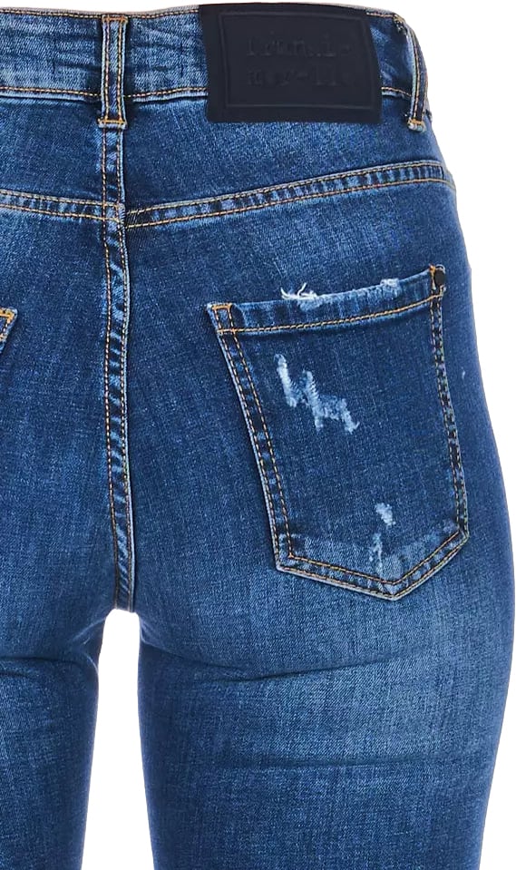 Frankie Morello Blue Other Fibres Women Jeans Blauw