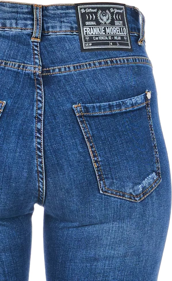 Frankie Morello Blue Denim Women Jeans Blauw