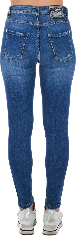 Frankie Morello Blue Denim Women Jeans Blauw