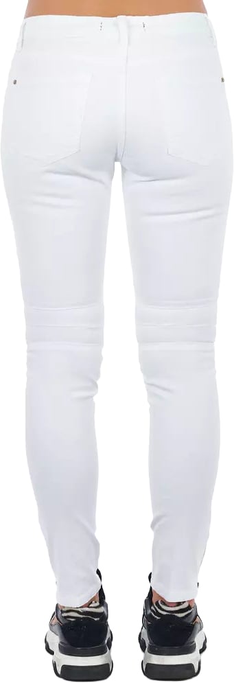 Frankie Morello White Cotton Women Jeans Wit