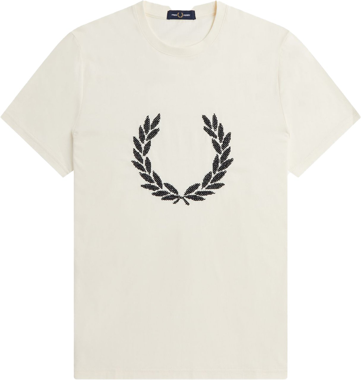 Fred Perry Fred Perry Cross Stitch T-Shirt Beige