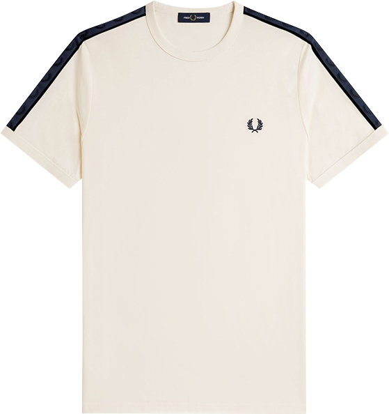 Fred Perry Fred Perry Contrast Tape Ringer T-Shirt Beige