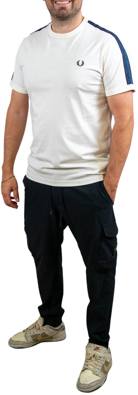 Fred Perry Contrast Tape Ringer T-Shirt Beige