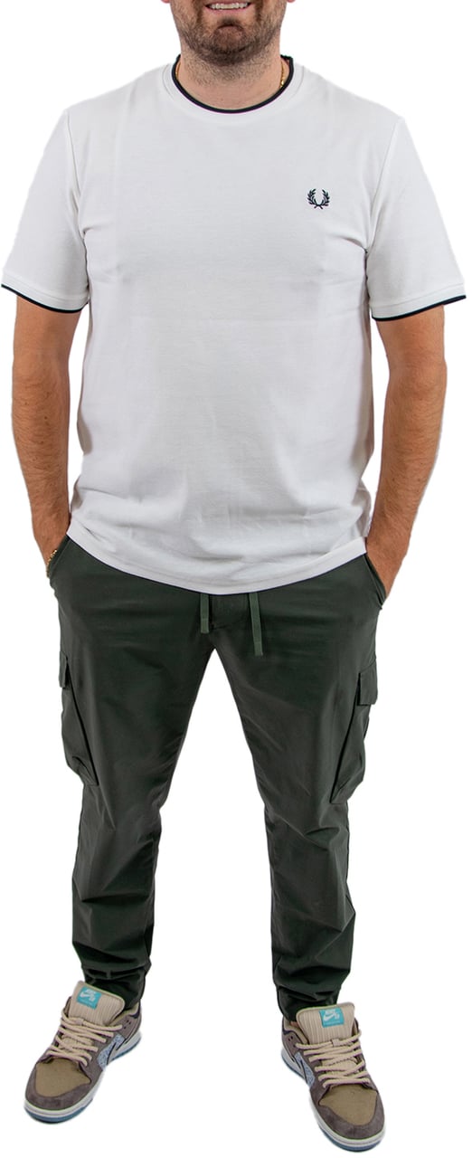 Fred Perry Fred Perry Trim Detail Crepe Pique T-Shirt Beige