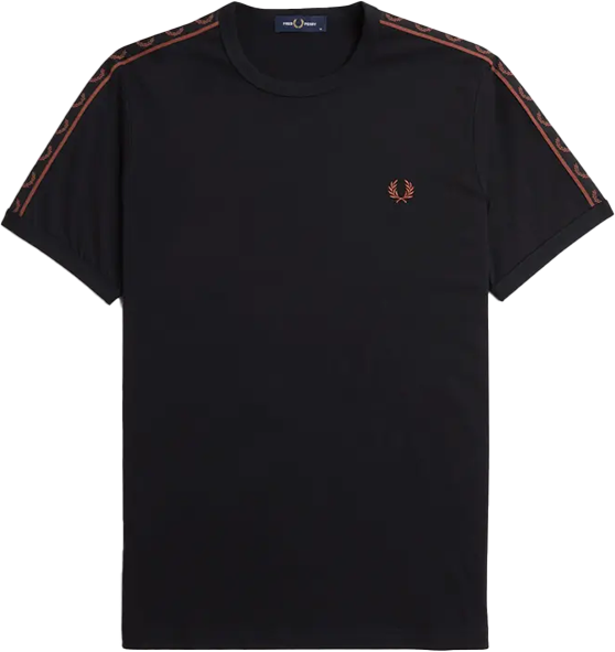 Fred Perry Fred Perry Contrast Tape Ringer T-Shirt Zwart