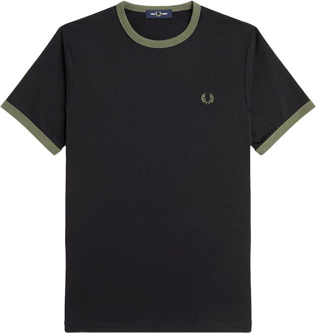 Fred Perry Fred Perry Ringer T-Shirt Zwart